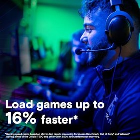 Resim Crucial T500 1TB Gen4 NVMe M.2 Dahili Oyun SSD, 7300 MB/sn'ye kadar, Dizüstü ve Masaüstü Uyumlu + 1mo Adobe CC Tüm Uygulamalar - CT1000T500SSD8 