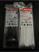 Resim MB PLAS 4.8 # 300 Mm Kablo Bağı Cırt Kelepçe 100 Adet Siyah 100 Adet Beyaz 