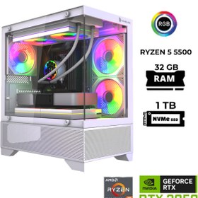Resim GAMELİNE Pro x20 Ryzen 5 5500 32GB RAM 1TB M.2 Nvme RTX3050 Oyuncu Masaüstü Bilgisayarı 
