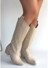 Resim No8 Home Meof Bej Cilt Topuklu Çizme Çok Renkli 