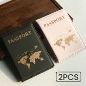 Resim Uluslararası Seyahatler için 2 Adet Hakiki Deri Pasaport Kılıfı Pasaport Koruyucu Pasaport Tutucu 