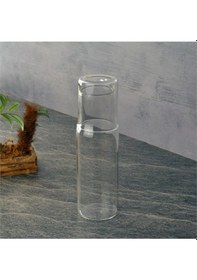 Resim Başucu Bardaklı Sürahi - Cam Başucu Sürahisi 600 Ml. Sade 