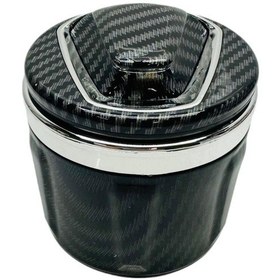 Resim Üniversal Porselen Yanmaz Koku Geçirmez Mavi Işıklı Lüx Oto Küllük Dumansız Kapaklı Silver Renk 