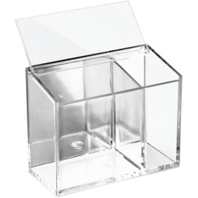 Resim Genel Markalar Şeffaf ofis ve kırtasiye malzemesi düzenleyici, 12x6x10 cm, beyaz renk 