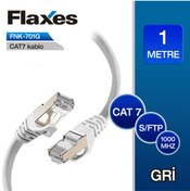 Resim FLAXES Fnk-701g 1m Cat 7 S/ftp Patch Kablosu,gri 