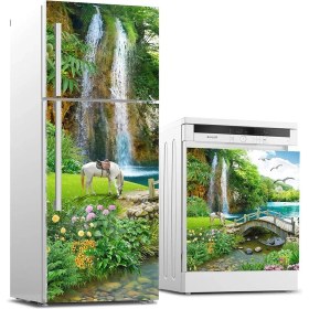 Resim ve Bulaşık Makinası Beyaz Eşya Sticker Kaplama Şelale At 