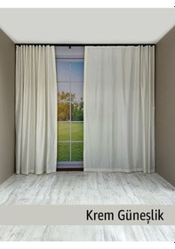 Resim Donatti Krem Saten Güneşlik Düz Dikiş Krem Rengi 