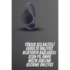 Resim Techno Stock Kablosuz Bluetooth Kulaklık Kulak Üstü Ayarlanabilir Uzun Ömürlü 