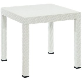 Resim Rattan 80x80 Camsız Beyaz Masa - Bahçe&balkon&teras Beyaz 