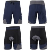 Resim Arsuxeo 2 In 1 Cepli Yastıklı Bisiklet Şortu Erkekler Bisiklet M Mavi 