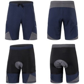 Resim Arsuxeo 2 In 1 Cepli Yastıklı Bisiklet Şortu Erkekler Bisiklet M Mavi 