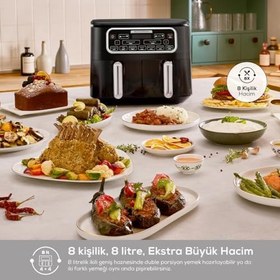 Resim Karaca Air Pro Cook Duo Ev Yemeği XXXL 8 Litre Airfryer Starlight 8 Kişilik 