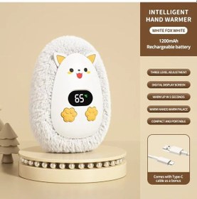 Resim Fochsia Beyaz Yumuşak Malzemeden Yapılmış, 3 Sıcaklık Ayarı Ve Hızlı Isıtma Özellikli Şarj Edilebilir Elektrikli El Isıtıcısı 