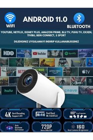 Resim Magcubic Taşınabilir Projektör Projeksiyon 1280 * 720p Ev Sineması Bluetooth Android 11 Wifi 