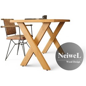 Resim Neiwel Enax Doğal Ahşap Çalışma Ve Ofis Masası-70cm-120cm Açık Ceviz 