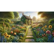 Resim Venspor Kır Evi ve Çiçek Bahçesi Arkaplan 200x150cm Fon Duvar Örtüsü 