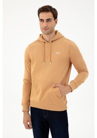Resim U.S. Polo Assn. Erkek Kapüşonlu Camel Basic Şardonlu Sweatshirt 50295176-VR015 
