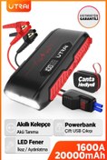 Resim UTRAI Jstar 3 20000mah 1600a Jump Starter Taşınabilir Akü Takviye Cihazı Lcd Ekranlı (ÇANTA POWER BANK) 