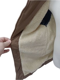 Resim İrem Kız Çocuk Kapüşonu Çıkabilen Fermuar Kapamalı Beli İp Bağlamalı İçi Peluş Astarlı Kahverengi Mont 