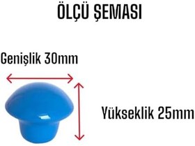 Resim Glaswen 3 Adet Mavi Mantar Düğme Kulp Çocuk Bebek Mobilya Çekmece Dolap Kapak Kulbu Metal Kulp Aksesuarları Vidalı 
