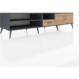 Resim Kronos Tv Ünitesi 2 Raflı 2 Çekmeceli 220x59x51 Antrasit-antrasit/çam Antrasıt/atlas Çam - Antrasıt 