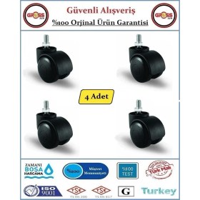 Resim Gross AVM Ofis Koltuk Mobilya Tekerleği - M10 Civatalı Tekerlek - 4 Adet 