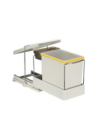 Resim Çöp Kovası Plastik Taşıyıcılı Raylı 40Cm 16Lt+1Lt Açık Gri 