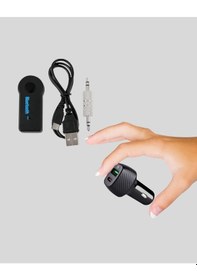 Resim Bfs Aux Bluetooth Adaptör Ve 38w Hızlı Araç Şarj Cihazı Seti 