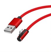 Resim XKS 1.2 Metre 90 Derece Kırmızı Iphone Lightning 2.4a Hızlı Şarj Ve Data Kablosu 