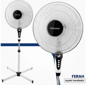 Resim Goldmaster Gm-7927 Ayaklı Vantilatör 50 W Yatay Salınım Özelliği ile Ferahlatıcı Etki 