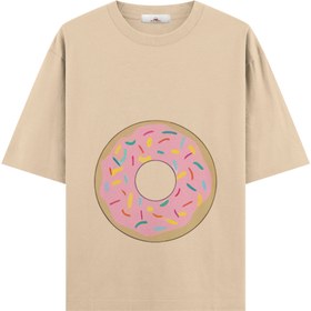 Resim Donut Girl - Hamile Oversize Tshirt - Bej / M / Oversize 