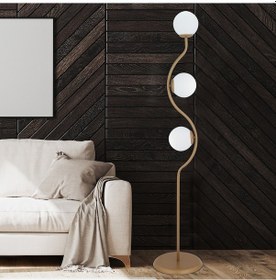 Resim Javed 3'lü Eskitme Metal Kafe Restoran, Salon, Oturma Odası Köşe Lambader 