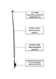 Resim Maxword Mvb-450 Pro 4/4 Karbon Fiber Profesyonel Keman Yayı Yüksek Kaliteli Tam Boy 