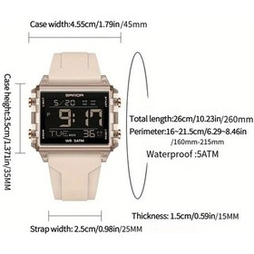 Resim Sunshine022 Sanda Erkek Digital Kronometreli 5atm Suya Dayanıklı Siyah Rose Gold Şık Kol Saati Diğer 