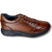 Resim Greybull Kahverengi Hakiki Deri Ultra Hafif Bağcıklı Günlük Spor Ayakkabı Ks8 40 Kahverengi 