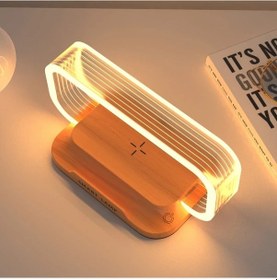 Resim Willowhaven 15w Hızlı Kablosuz Şarj, Burlywood Akıllı Aydınlatma, Yatak Odası İçin Aydınlatma 