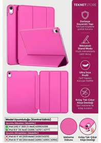 Resim İpad 11. Nesil A16 Ve 10. Nesil 10.9" Uyumlu Kılıf A3355 A2696 Ultra İnce Standlı Kapak Pembe Kapaklı Kılıf 
