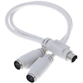 Resim Leonpro Ps2 çoğaltıcı Y splitter kablo mini din ps2 6 pin splitter kablo 
