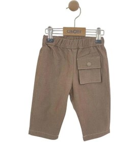 Resim Erkek Bebek Pamuklu Rahat Kalıp Pantolon-13914 Kahverengi 