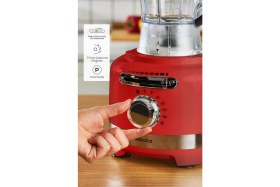 Resim Karaca 220 - 240 V Multiblend Artisan Retro Mutfak Robotu Metalic Red Ithalatçı Garantili 800 - 1200 Watt 