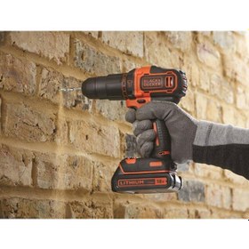Resim Black+Decker BDCHD18BAFC-QW 18V 1.5 Ah Çift Akülü Li-Ion Darbeli Matkap Vidalama Çanta 80 Parça Set 