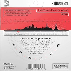 Resim D'Addario EJ84M Silver-Plated Gypsy Jazz Akustik Gitar Teli - Medium (11-45) 