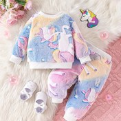 Resim 2 adet Kız Modası Rahat Karikatür Baskılı Kabarık Yuvarlak Yaka Uzun Kollu Üst ve Pantolon Seti, Karanlıkta Parlayan Etki ile, Kış Koleksiyonu, Dış Mekanlar için Mükemmel, Kız Seti, Gökkuşağı, Uzun Kollu Düğmeli Açık Yaka Uzun Pantolon Çocuk Takımı, Bebek Kız Kıyafetleri, Bebek Kız Seti, Kız Seti 