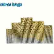 Resim 50 Adet Titanyum Kaplamalı Yüksek Hızlı Çelik Matkap Uçları - 135° Spiral Nokta, Altıgen Sap, Çok Fonksiyonlu Bükme Matkap Uçları DIY, Ahşap İşleri, Oyma, Takı Yapımı, Metal İşleme, Ahşap İşleme Araçları, Şık Metalik Yüzey, Dayanıklı Metal Yapı 