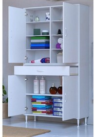 Resim Eliusta Nexa Modüler Dolap 90 Cm Banyo/mutfak Dolabı Extra Kullanım Alanlı 90x173x32,5 Cm Beyaz Dolap Beyaz 