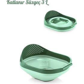 Resim Katlanır Süzgeç, Akordiyon Süzgeç, Pirinç Süzgeci, Çok Amaçlı Katlanır Yıkama Süzgeci 3 Litre 