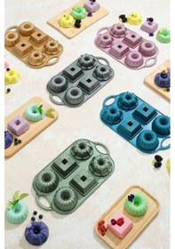 Resim Emsan Griss Six In One Döküm Kek Kalıbı Gri 6'Lı 