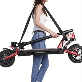 Resim Kaymaz pedallı, rahat ve dayanıklı ayarlanabilir naylon omuz askısı - plaj sandalyeleri, scooterlar, denge bisikletleri, kaykaylar ve yoga matları için 