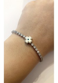 Resim Kadın Nazar Boncuğu Detay Su Yolu Model Ayarlanabilir Çelik Bilek 