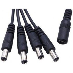 Resim 4'Lü Dc Power Jack Çoklayıcı Kablo 1 Dişi Uç / 4 Erkek Uç 